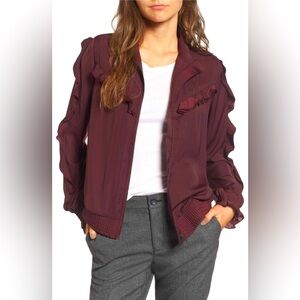 Treasure & Bond Burgundy Bomber Jacket